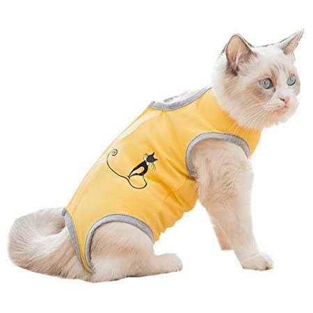 Professional Breathable Surgical Body Suit for Cats Dogs Neuter E-Collar Alternative Pet Anxiety Vest Shirt Anti Licking SUNFURA Cat Recovery Suit for Abdominal Wounds Spay After Surgery 