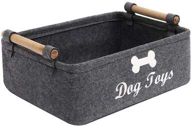 Pethiy Canvas Dog Toy Basket Basket for Dogs Toy Storage 40cms 16in x 30cms x 