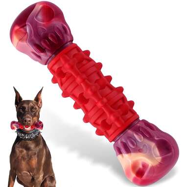 A sturdy toy for hours of chewing: Tough Dog Toys Aggressive Chew Toy for Large Dogs