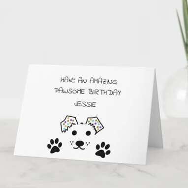 Personalized Dog Birthday Card