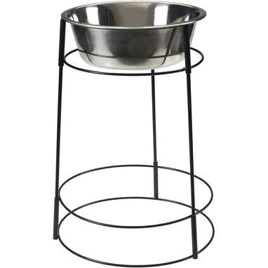 Averyday Raised Dog Bowls Dishes Elevated with 4 Stainless Steel Black