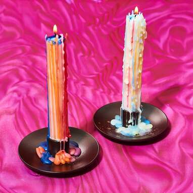 Rainbow Drip Taper Candles