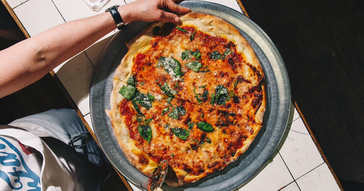 Small Authentic Neapolitan Street Pizza Italian Stock Photo