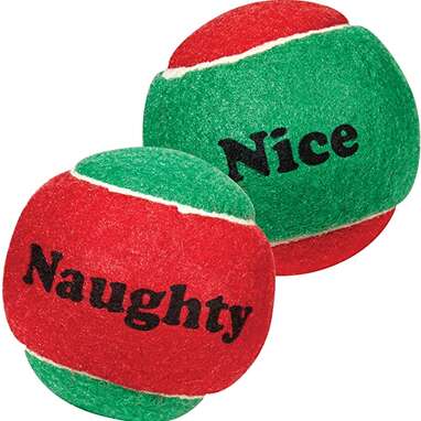 For every dog on Santa's list: Naughty Or Nice Tennis Balls (Pack of 6)
