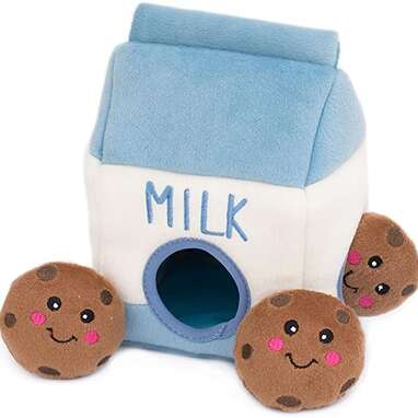 A burrow toy Santa will envy: ZippyPaws Milk And Cookies Burrow Toy