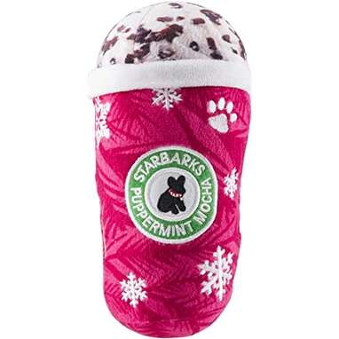 For Starbucks-loving pet parents: Haute Diggity Dog Starbarks Peppermint Mocha Toy