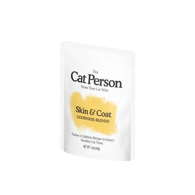 Treats to make her coat extra-silky: Cat Person Skin & Coat Goodness Blends