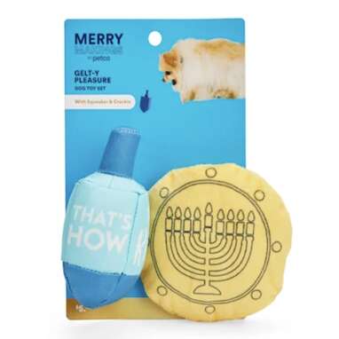 Two-for-one fun: Hanukkah Gelt-y Pleasure Plush Dog Toys