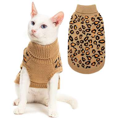 Mihachi Winter Leopard Cat Sweater