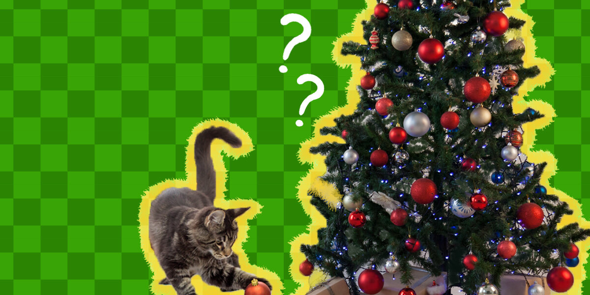 Kitty in christmas tree best sale