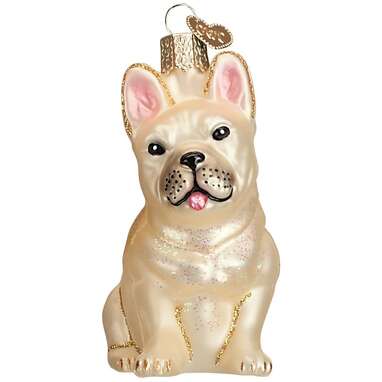 A gorgeous glass pup: Old World Christmas Ornaments: French Bulldog Glass Blown Ornaments for Christmas Tree