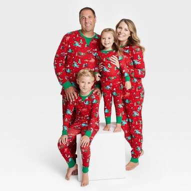 Holiday Dino Matching Family Pajamas Collection - Wondershop™ Red