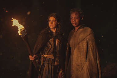 anya chalotra and mimi ndiweni in the witcher season 2