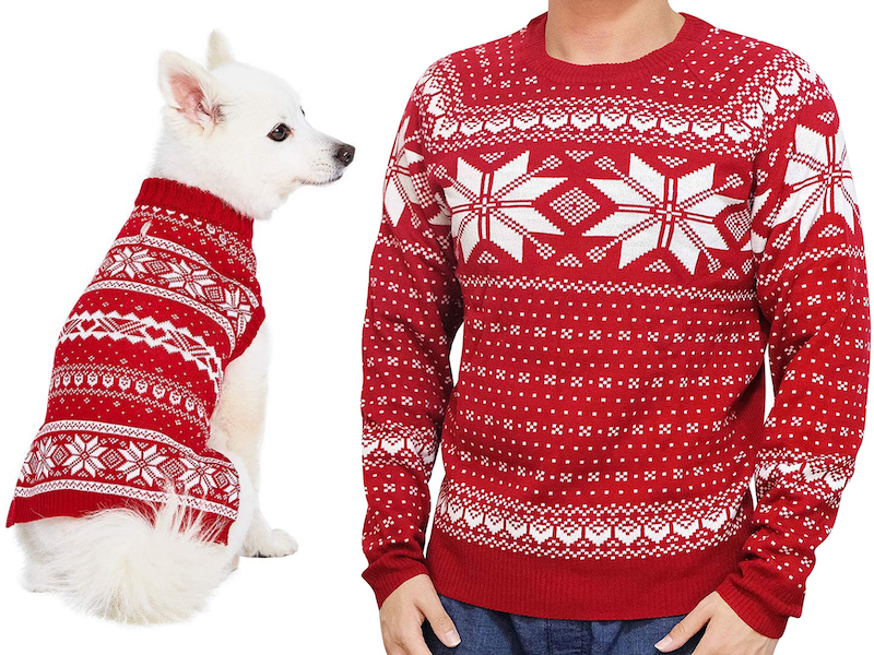 Matching dog and owner christmas sweaters hotsell