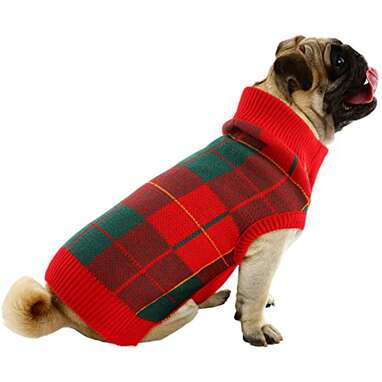Plaid Dog Christmas Sweater