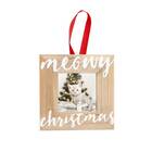 PEARHEAD Meowy Christmas Cat Wooden Photo Ornament
