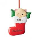 FRISCO Cat in Stocking Resin Personalized Ornament