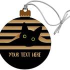 GRAPHICS & MORE Personalized Custom Black Cat in Window 1 Line Wood Christmas Tree Holiday Ornament