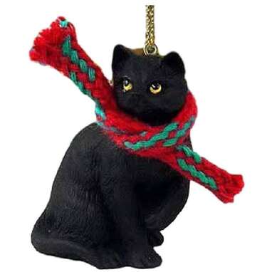 This kitty in a sweet scarf: Conversation Concepts Tiny Ones Black Cat Ornament