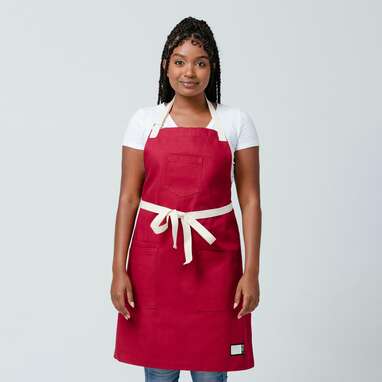 Burgundy Bib Apron