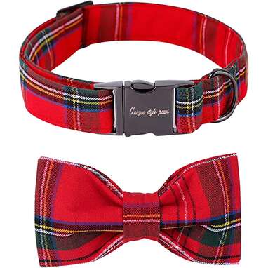 Christmas Dog and Cat Collar with Bow
