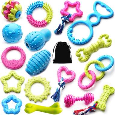 SZKOKUHO 17-Piece Durable Puppy Toy Set