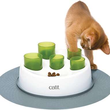 All for Paws Interactive Puzzle Cat Feeder Toys Brain Stimulation Toys Slow  Feeder for Indoor Cats with a Catnip Ball a LED Ball