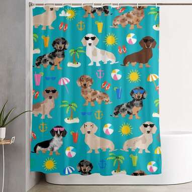 YINLAN Dachshund Waterproof Shower Curtain