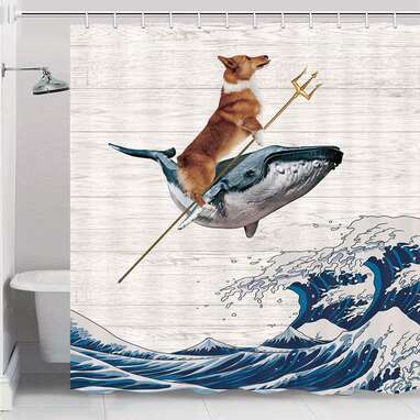 JAWO Funny Corgi Dog Shower Curtain