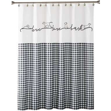 Dia Noche Designs Shower Curtains by Marley Ungaro Labrador Retriever Dog Aqua Bathroom