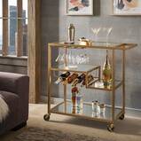 Mirrored Glass Bar Cart
