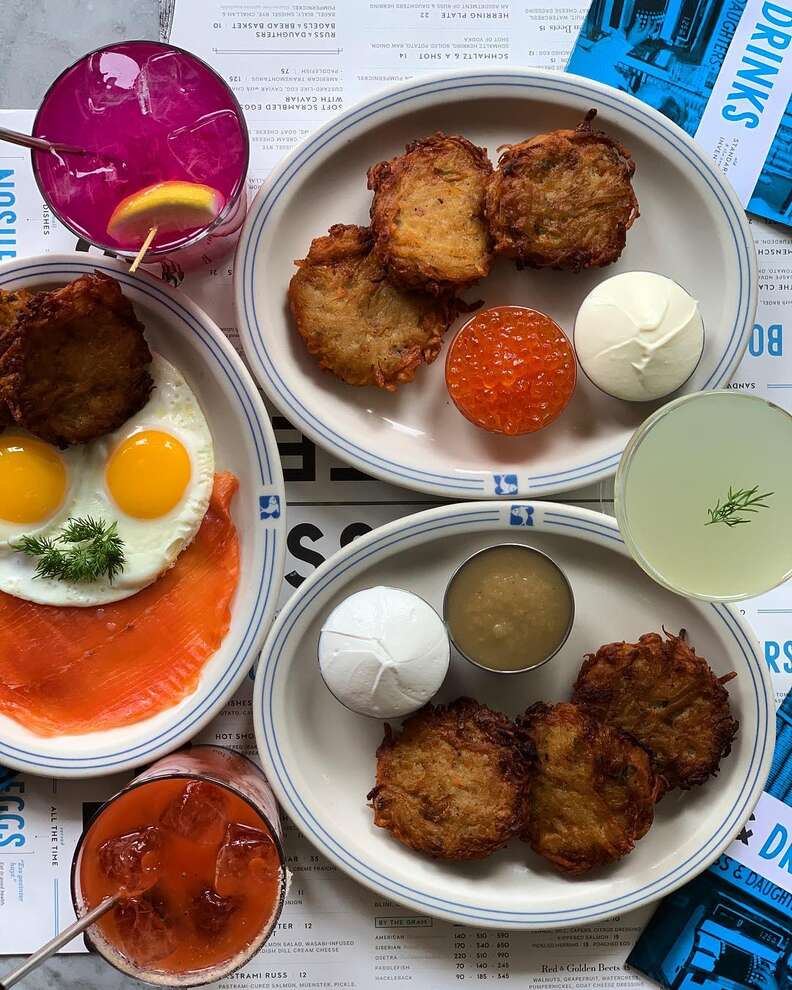 latkes at Russ & Daughters
