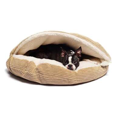 Burton Corduroy Sherpa Lined Cave Hooded Dog Bed