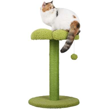 petellow Cat Tree 29''/30''with Scratching Posts&Perch Hammock Small Cat Activity Tree with Scratching Post of Woven Sisal Cat Trees and Towers for Small Cats Kittens Beige/Grey 