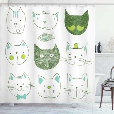 Ambesonne Cat Shower Curtain