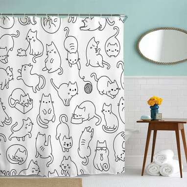 IcosaMro Cat Shower Curtain