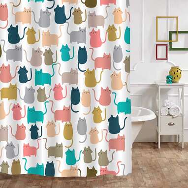 10 Cutest Cat Shower Curtains For Your, Shower Curtains With Cats On Them