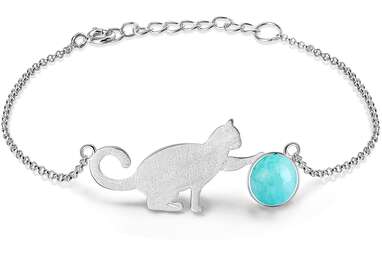 Six Cats Charm Bracelet - Sterling Silver Bracelet with 6 Unique