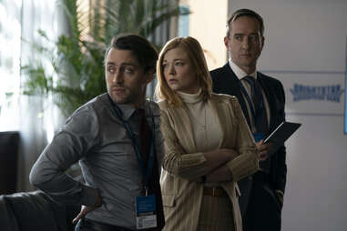 kieran culkin in succession season 3, roman and shiv roy, shiv and tom