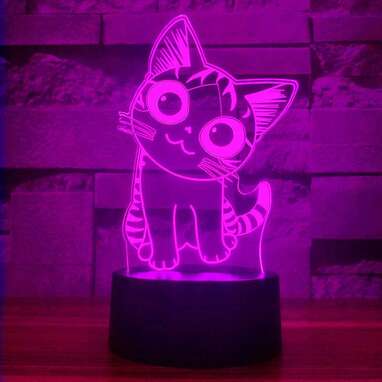 i-CHONY 3D Illusion Cat Lamp