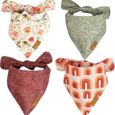 For fans of trendy patterns: Remy+Roo 4-Pack Dog Bandanas