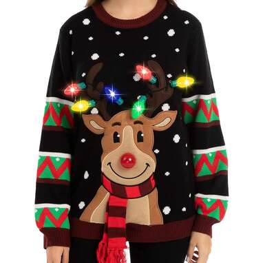 JOYIN LED Light-Up Reindeer Sweater