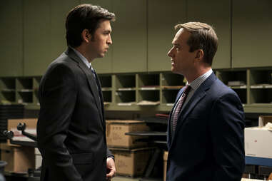 nicholas braun and matthew macfadyen in succession season 3, tom and greg