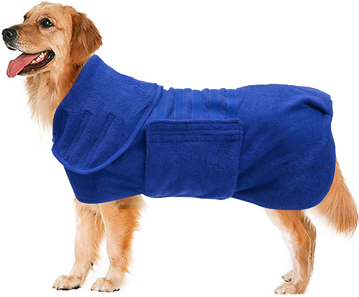 Dog in bathrobe sale