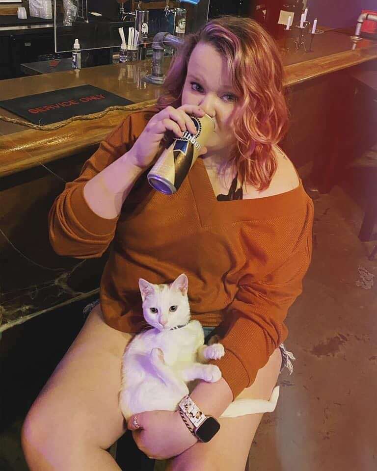 cat at brewery