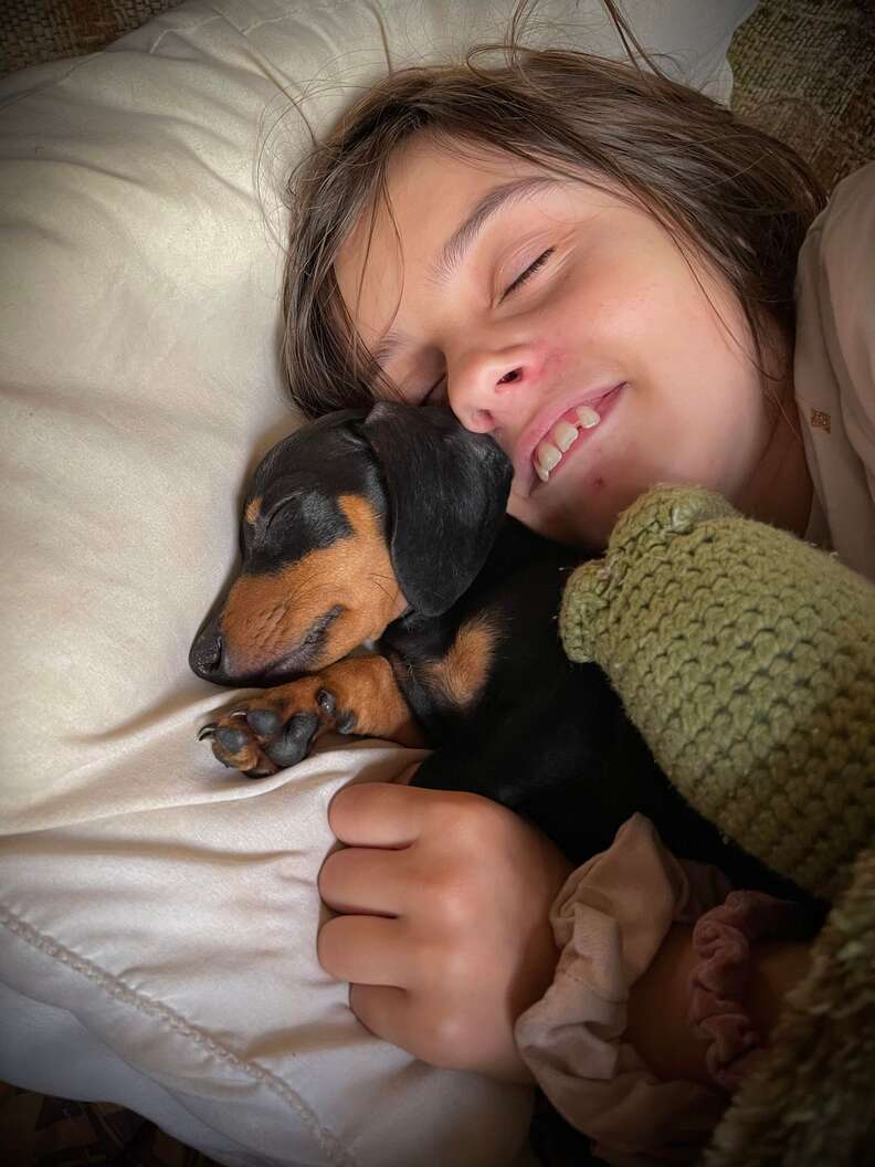 girl and her dog