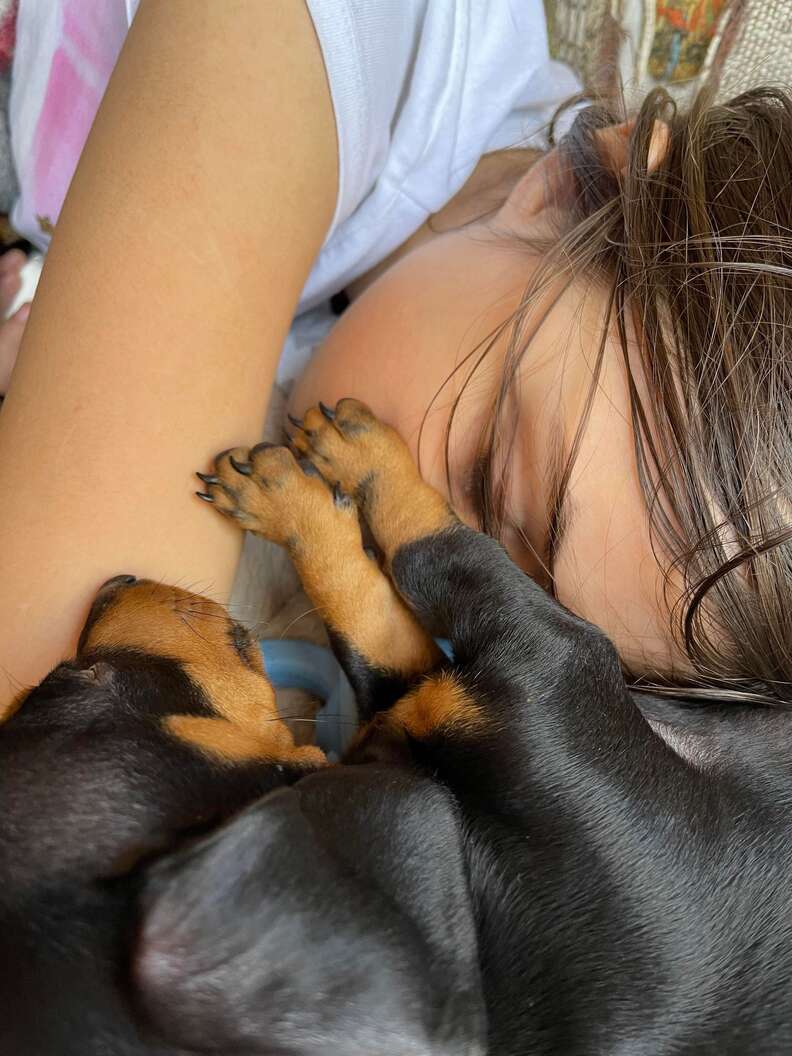 girl and her dog