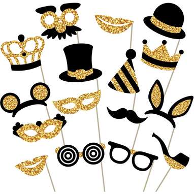 PixiPy Gold Photo Booth Props