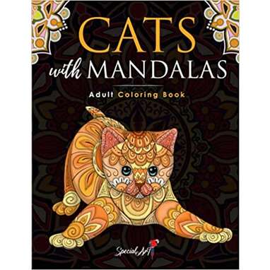 A relaxing activity for cat lovers: “Cats With Mandalas: Adult Cat Coloring Book”