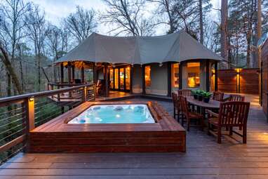 Safari-style tent in the middle of Arkansas